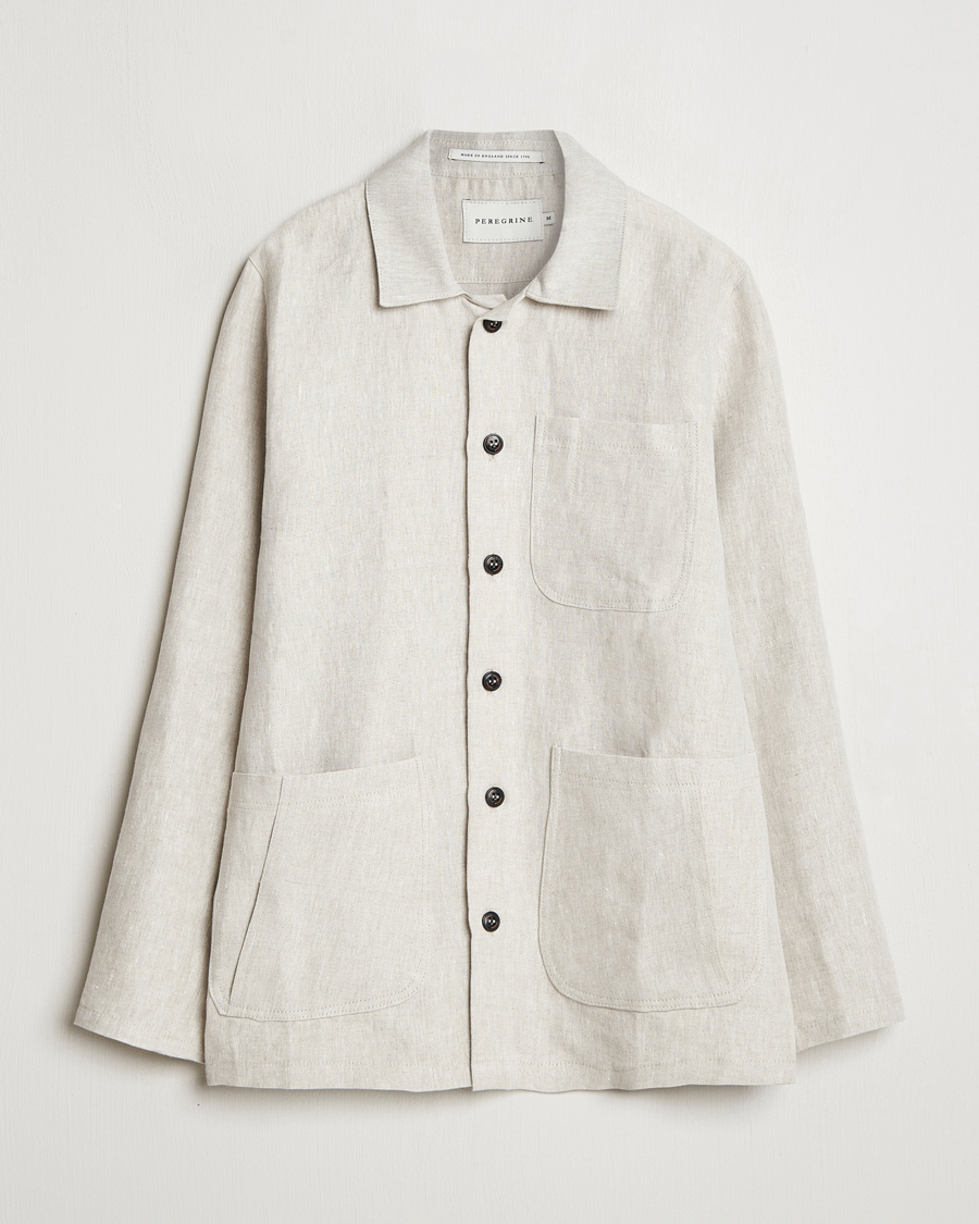 Herr | Skjortor | Peregrine | Grange Linen Shacket Natural