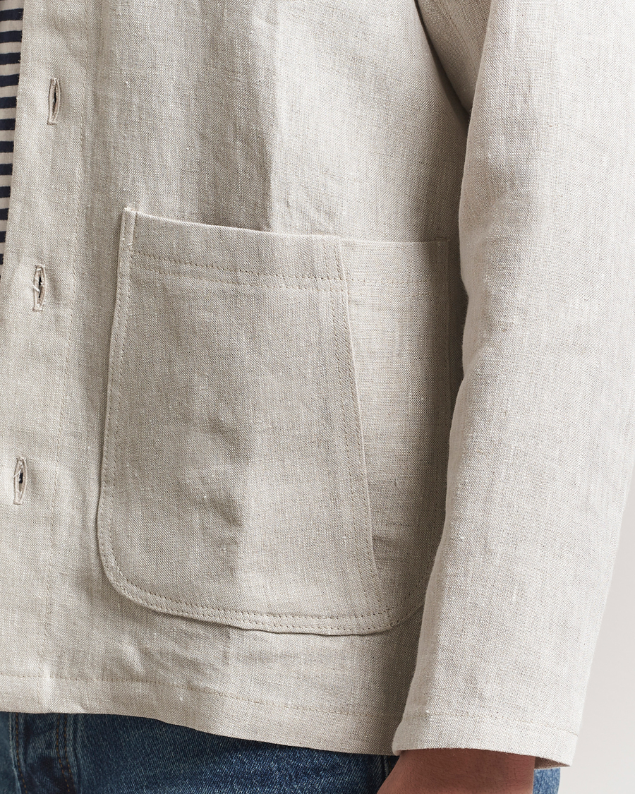 Herr | Skjortor | Peregrine | Grange Linen Shacket Natural