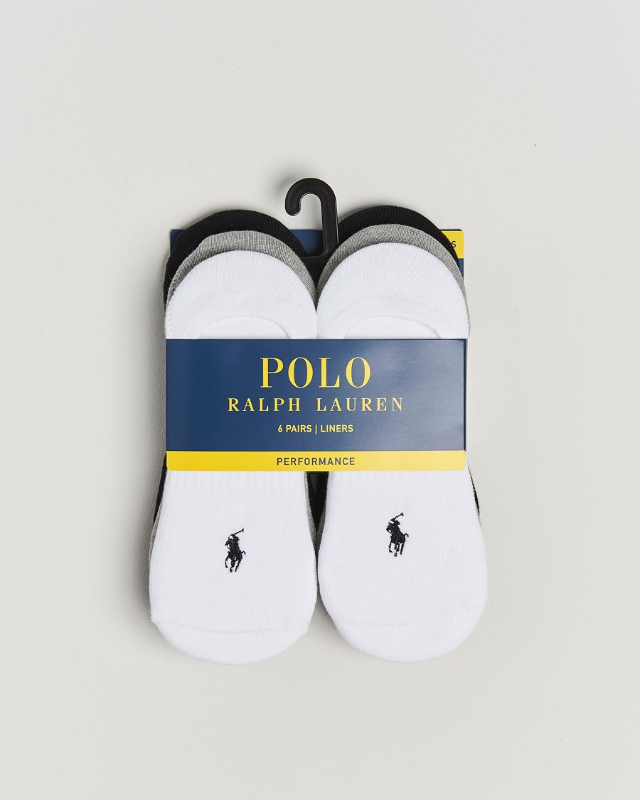 Herr | Underkläder | Polo Ralph Lauren | 6-Pack No Show Big Pony Pony Socks Black/White/Grey