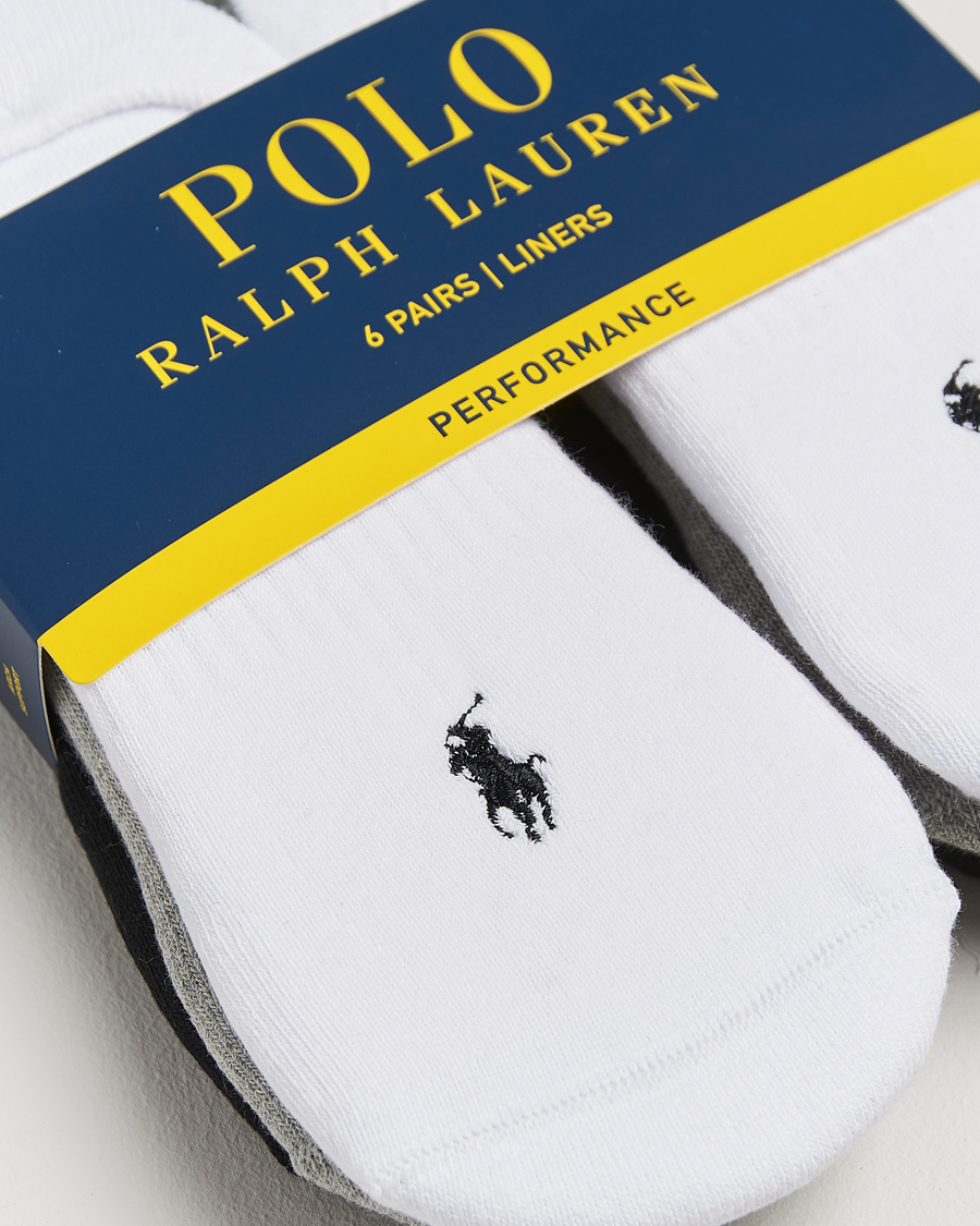 Herr | Underkläder | Polo Ralph Lauren | 6-Pack No Show Big Pony Pony Socks Black/White/Grey