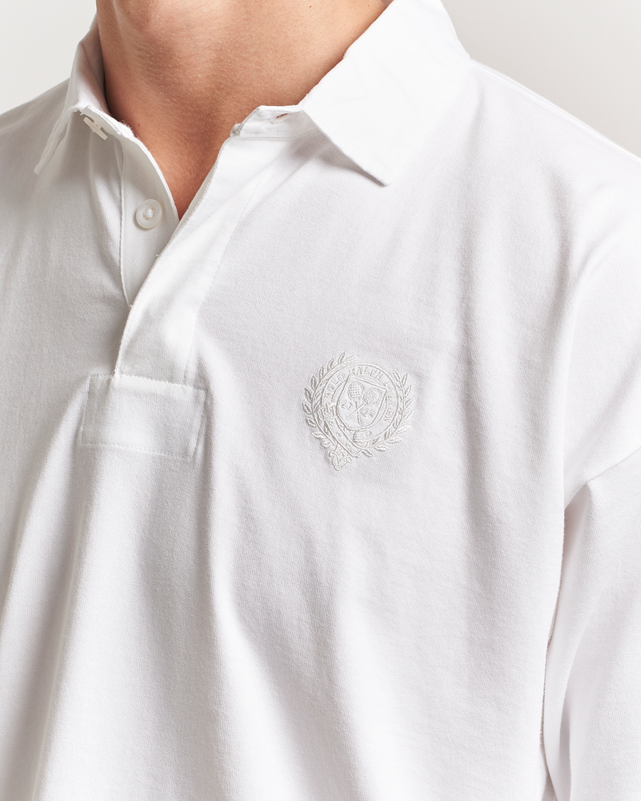 Herr | Pikéer | Polo Ralph Lauren | Wimbledon Long Sleeve Polo Ceramic White