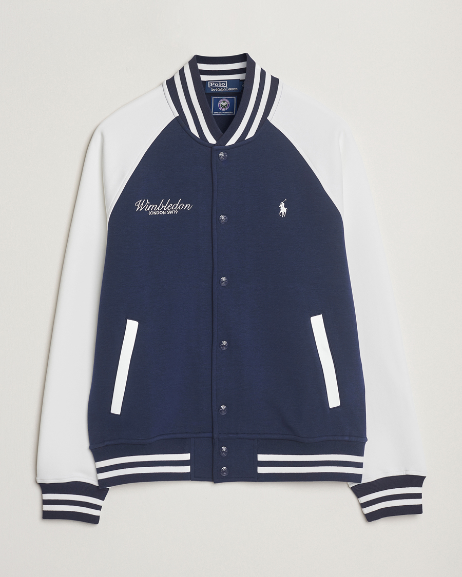 Herr | Tröjor | Polo Ralph Lauren | Wimbledon Double Knit Baseball Sweatshirt Navy/White
