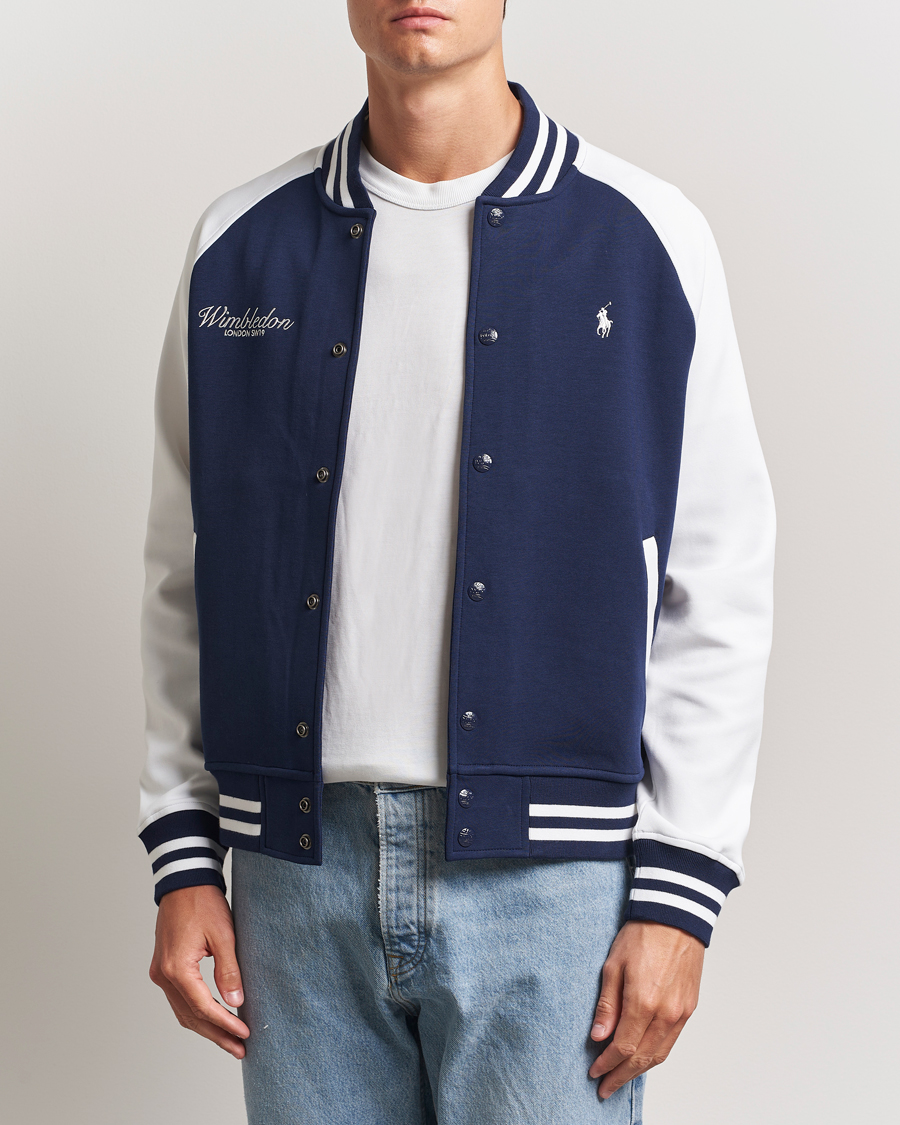 Herr | Tröjor | Polo Ralph Lauren | Wimbledon Double Knit Baseball Sweatshirt Navy/White