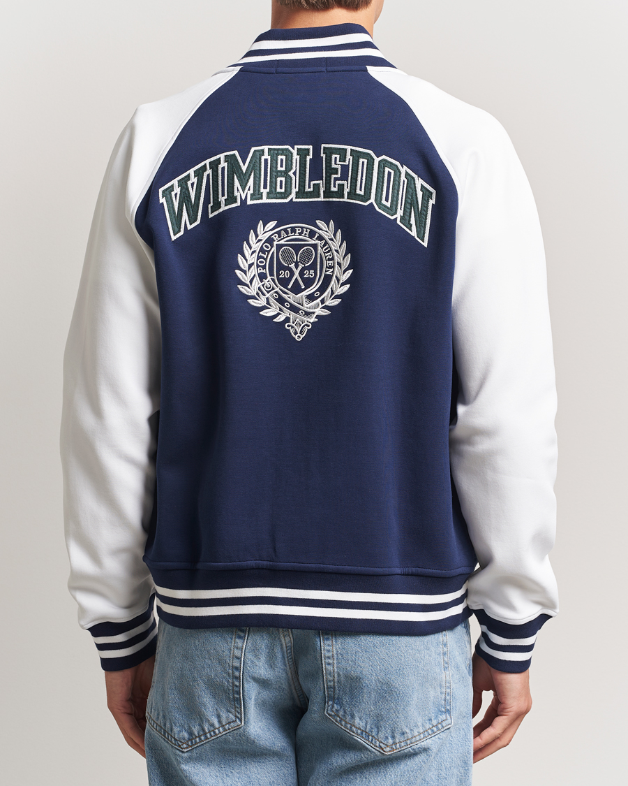 Herr | Tröjor | Polo Ralph Lauren | Wimbledon Double Knit Baseball Sweatshirt Navy/White