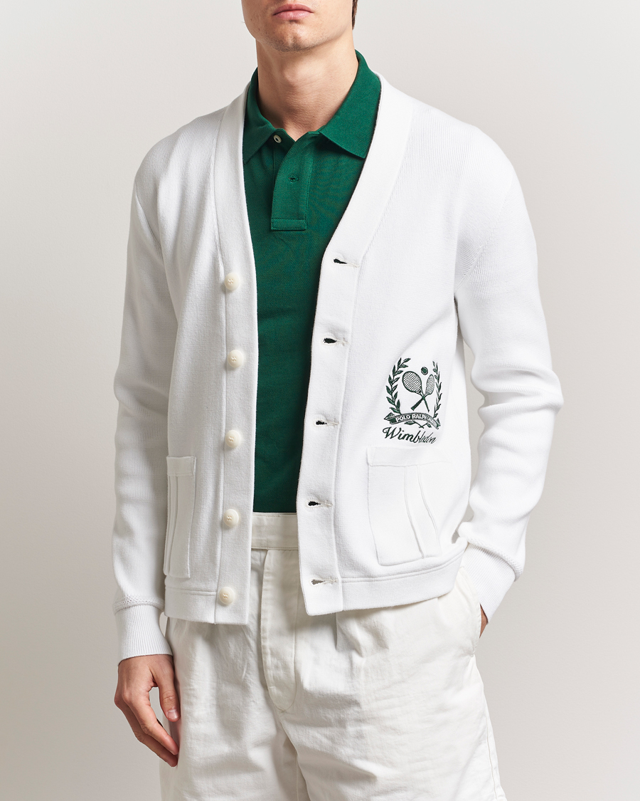 Herr | Tröjor | Polo Ralph Lauren | Wimbledon Cotton Cardigan Ceramic White