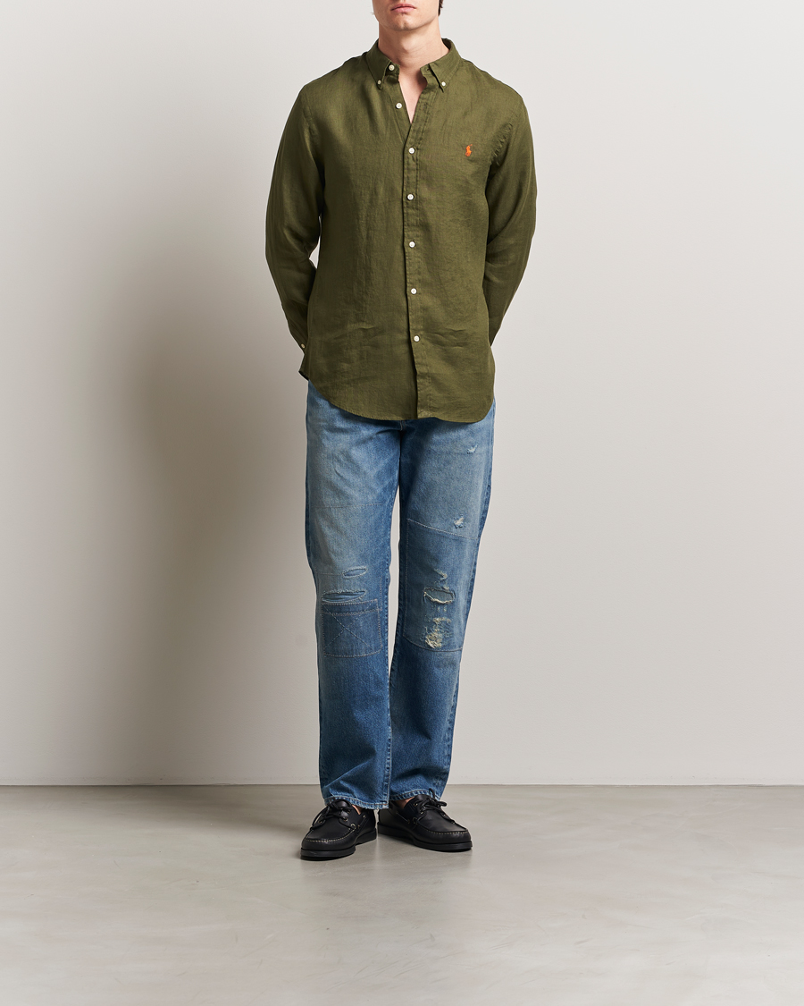 Herr | Skjortor | Polo Ralph Lauren | Slim Fit Linen Shirt New Olive