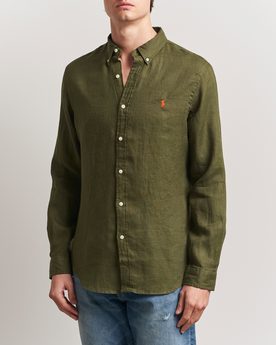 Herr | Skjortor | Polo Ralph Lauren | Slim Fit Linen Shirt New Olive