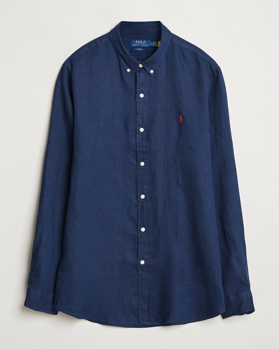 Herr | Skjortor | Polo Ralph Lauren | Slim Fit Linen Shirt Newport Navy