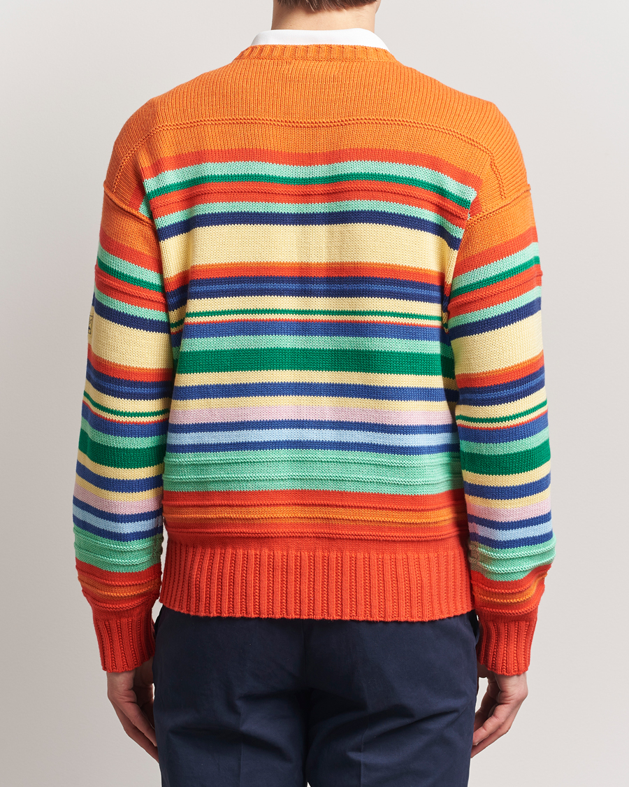 Herr | Tröjor | Polo Ralph Lauren | Cotton/Linen Stripe Sweater Orange Combo