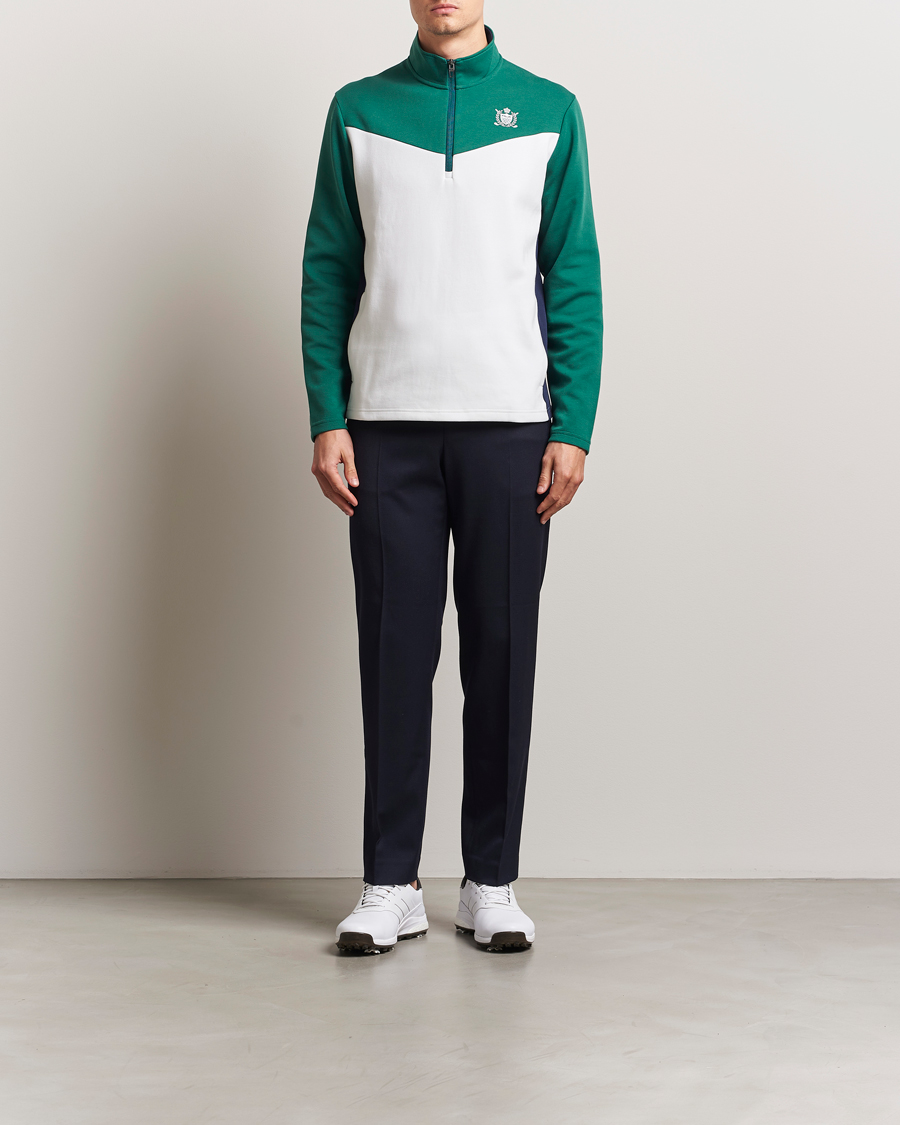 Herr | Tröjor | RLX Ralph Lauren | Double Knit Tech Half Zip Kelly Green/Ceramic White