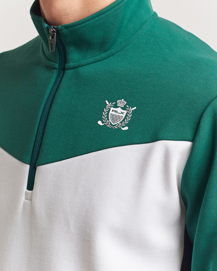 Herr | Tröjor | RLX Ralph Lauren | Double Knit Tech Half Zip Kelly Green/Ceramic White