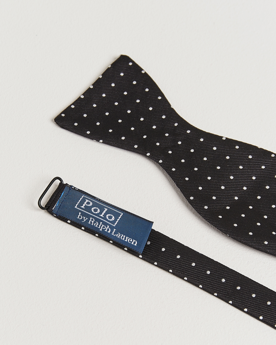 Herr | Polo Ralph Lauren Silk Self Tie Dot Bow Tie Black/White | Polo Ralph Lauren | Silk Self Tie Dot Bow Tie Black/White