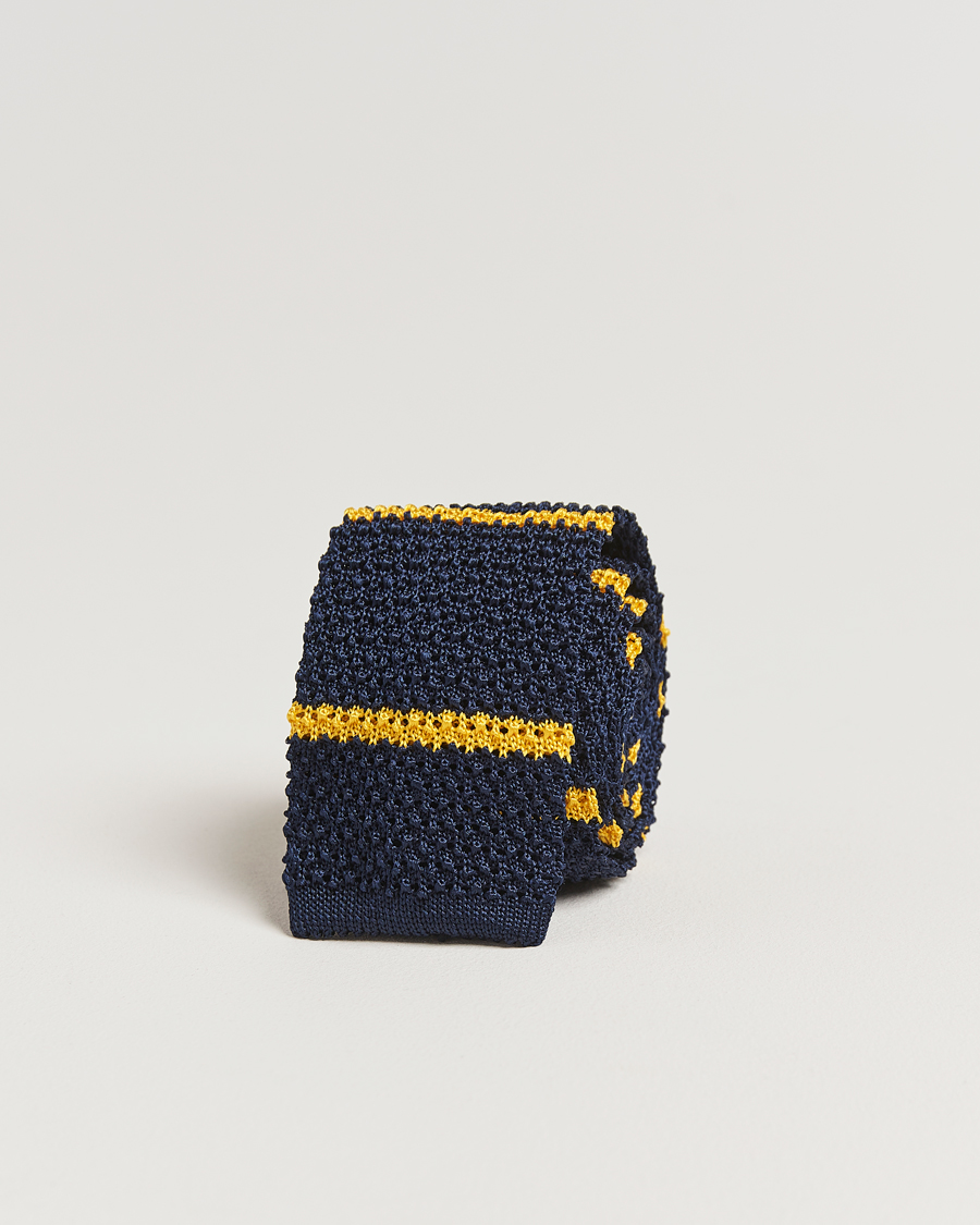 Herr | Slipsar | Polo Ralph Lauren | Knitted Striped Tie Navy/Gold