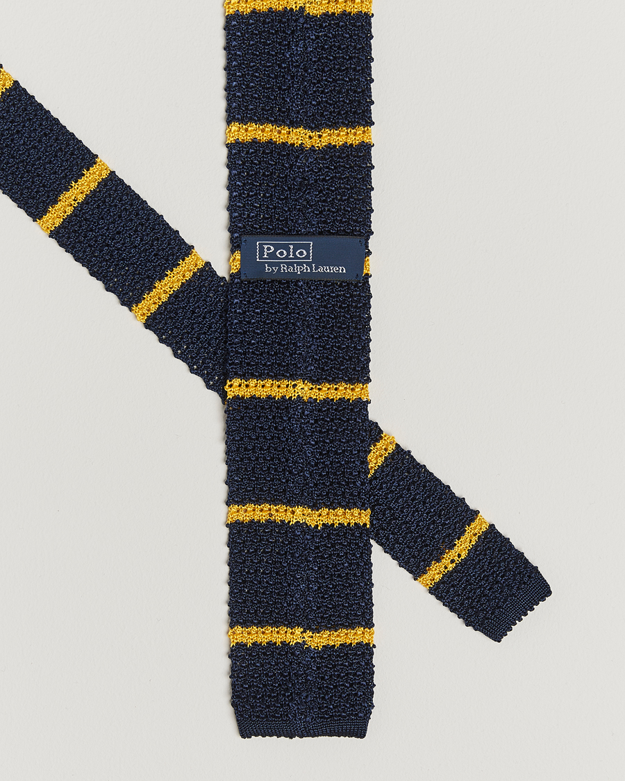 Herr | Slipsar | Polo Ralph Lauren | Knitted Striped Tie Navy/Gold