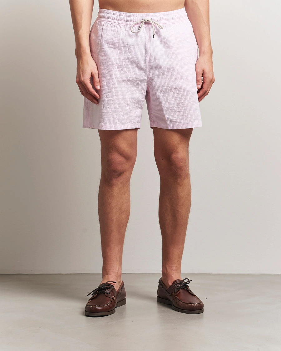 Herr | Badbyxor | Polo Ralph Lauren | Recycled Traveler Seersucker Swimshorts Carmel Pink