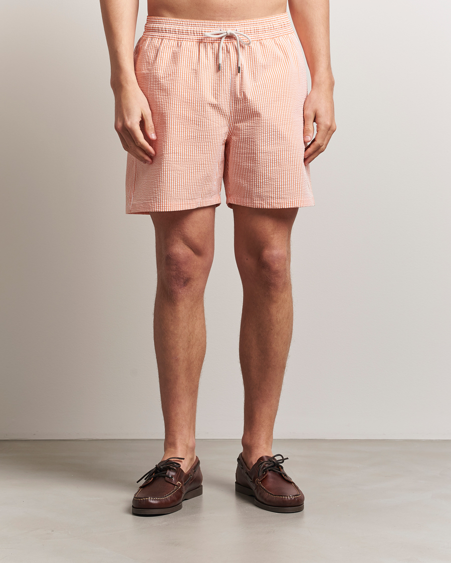 Herr | Badbyxor | Polo Ralph Lauren | Recycled Traveler Seersucker Swimshorts Classic Peach