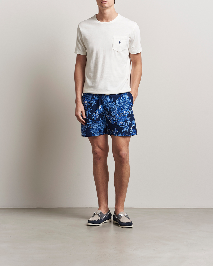 Herr | Badbyxor | Polo Ralph Lauren | Recycled Traveler Seersucker Swimshorts Blue Tropical