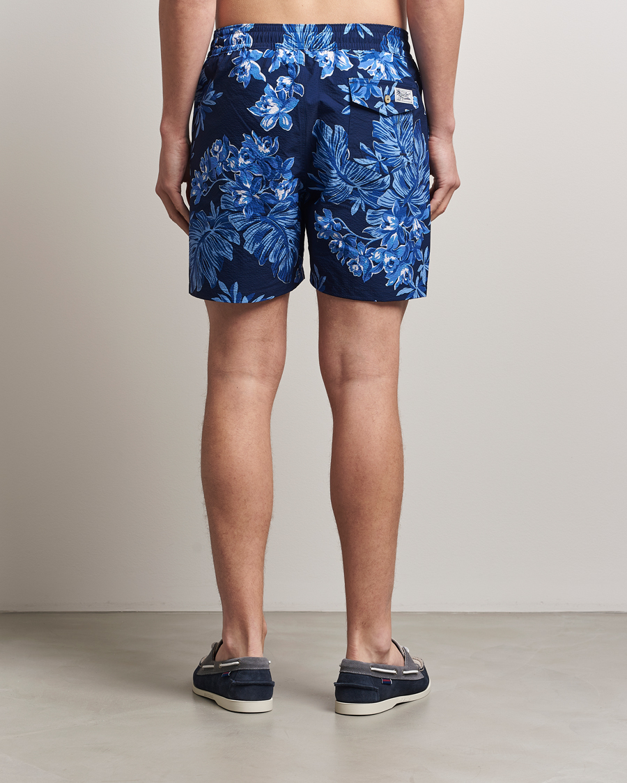 Herr | Badbyxor | Polo Ralph Lauren | Recycled Traveler Seersucker Swimshorts Blue Tropical