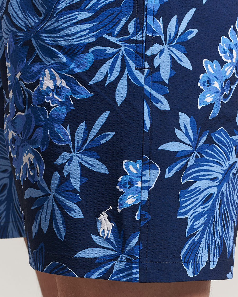 Herr | Badbyxor | Polo Ralph Lauren | Recycled Traveler Seersucker Swimshorts Blue Tropical