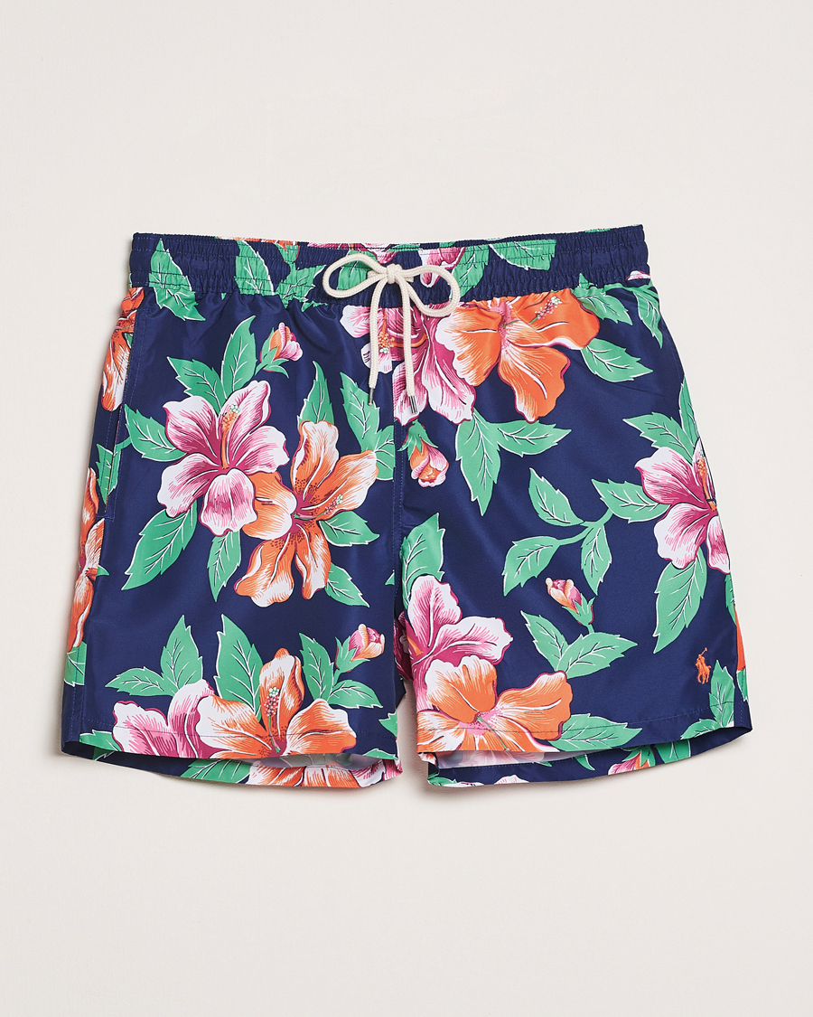 Herr | Badbyxor | Polo Ralph Lauren | Traveler Recycled Swimshorts Iconic Hibiscus Navy