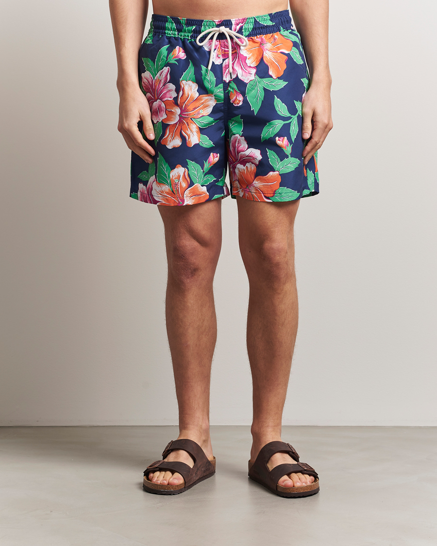 Herr | Badbyxor | Polo Ralph Lauren | Traveler Recycled Swimshorts Iconic Hibiscus Navy