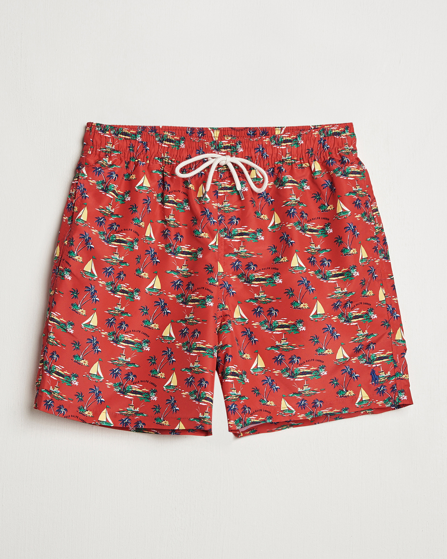 Herr | Badbyxor | Polo Ralph Lauren | Traveler Recycled Swimshorts Island Scenic Red