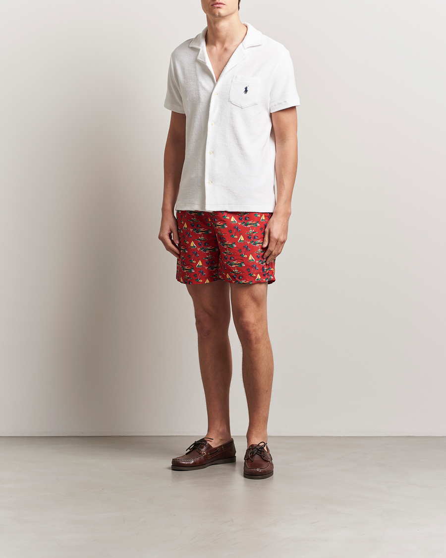 Herr | Badbyxor | Polo Ralph Lauren | Traveler Recycled Swimshorts Island Scenic Red