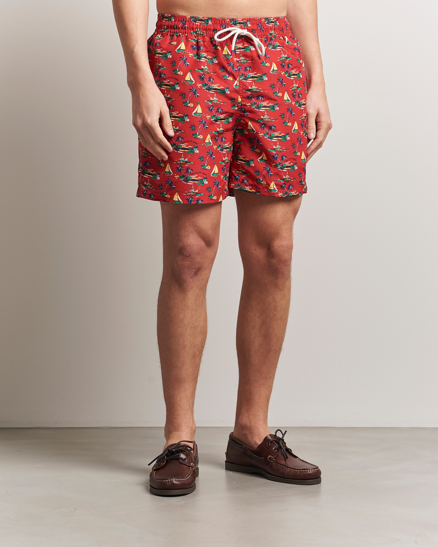 Herr | Badbyxor | Polo Ralph Lauren | Traveler Recycled Swimshorts Island Scenic Red