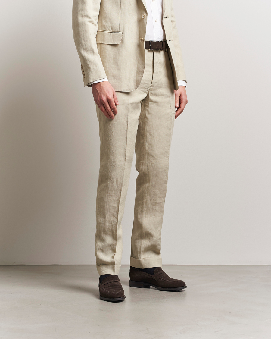 Herr | Byxor | Polo Ralph Lauren | Linen Pleated Trousers Spring Beige