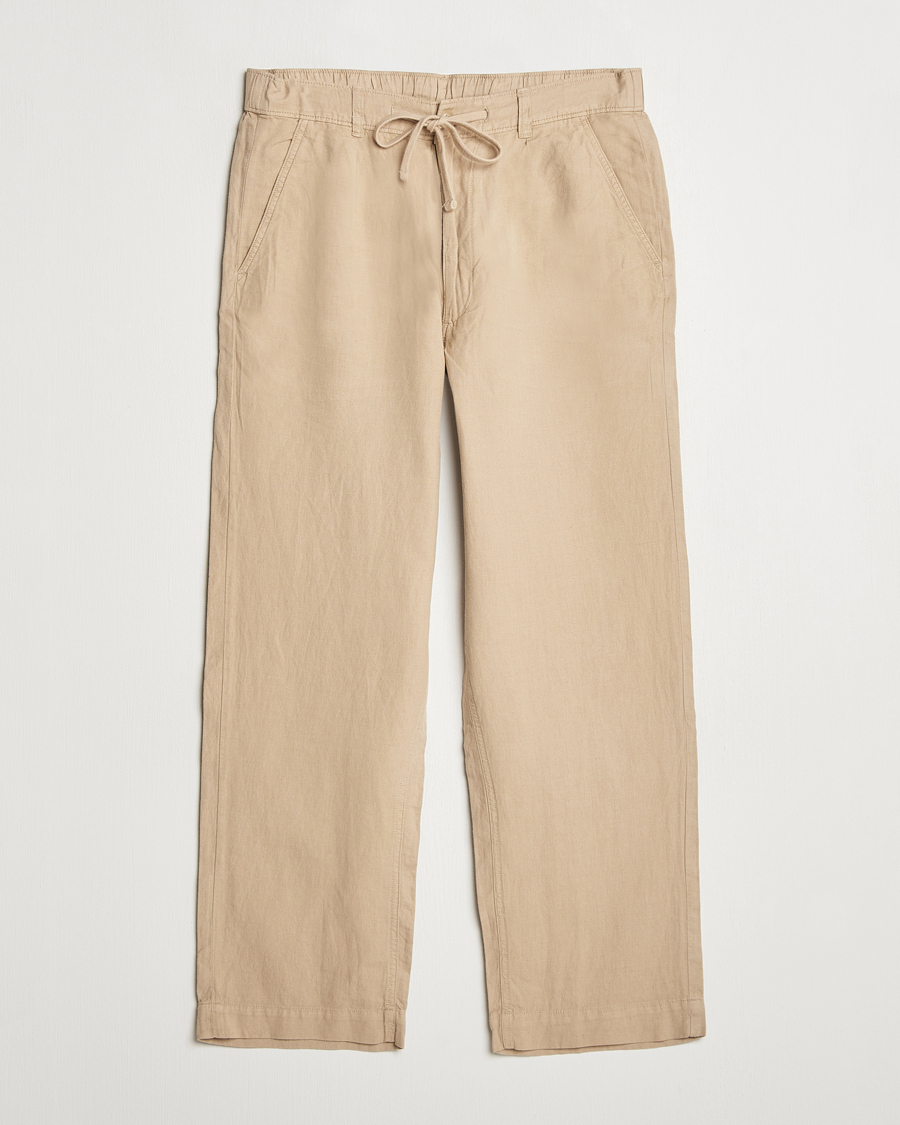 Herr | Byxor | Polo Ralph Lauren | Pleated Cotton Linen Pants Coastal Beige
