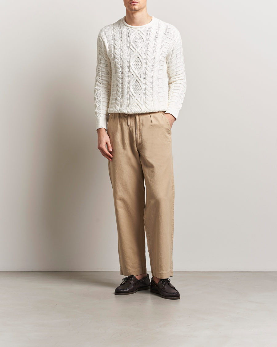 Herr | Byxor | Polo Ralph Lauren | Pleated Cotton Linen Pants Coastal Beige