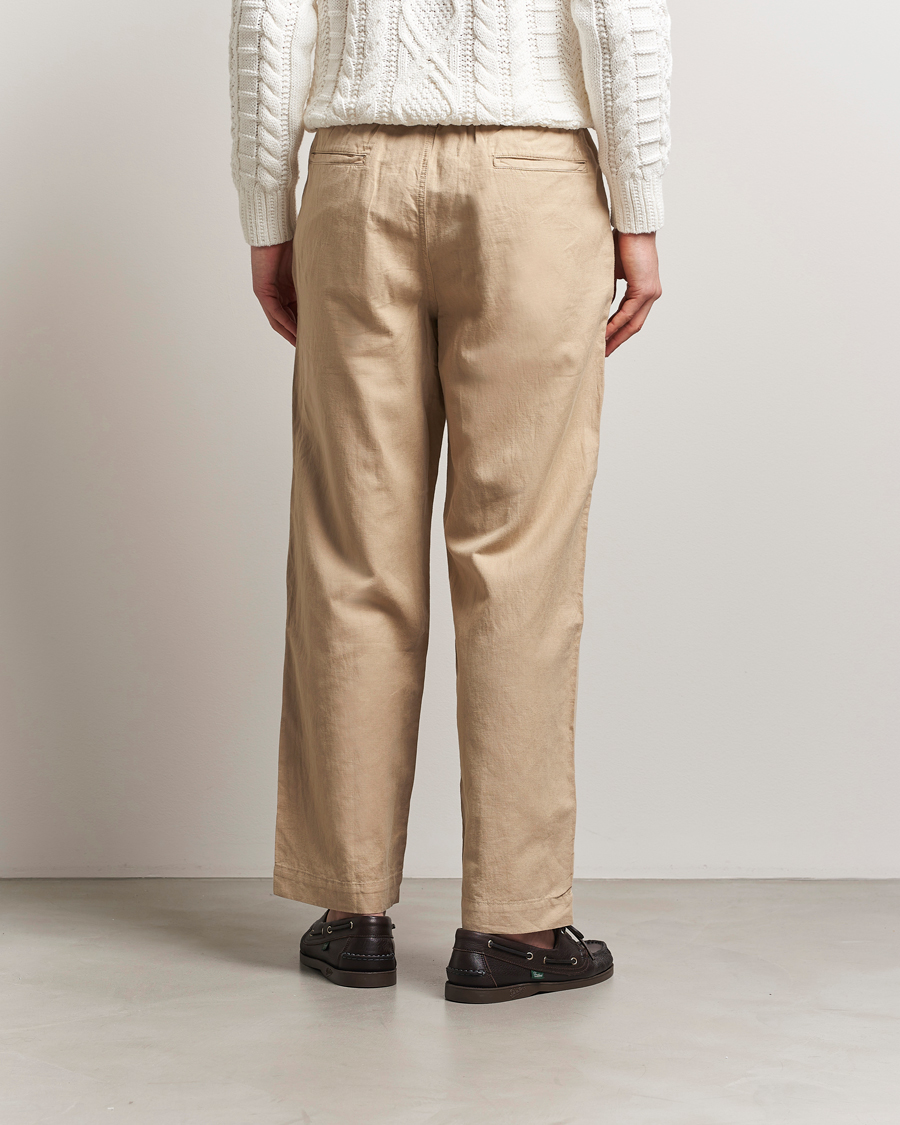 Herr | Byxor | Polo Ralph Lauren | Pleated Cotton Linen Pants Coastal Beige