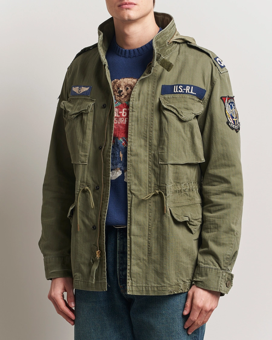 Herr | Jackor | Polo Ralph Lauren | Herringbone Field Jacket Olive Mountain