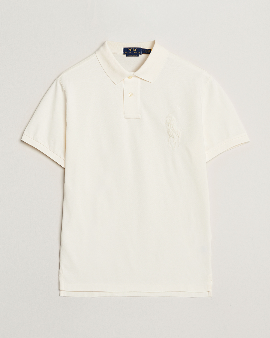 Herr | Pikéer | Polo Ralph Lauren | Custom Slim Fit Mesh Polo Clubhouse Cream