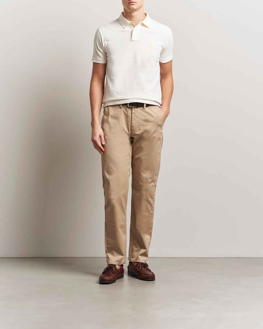 Herr | Pikéer | Polo Ralph Lauren | Custom Slim Fit Mesh Polo Clubhouse Cream