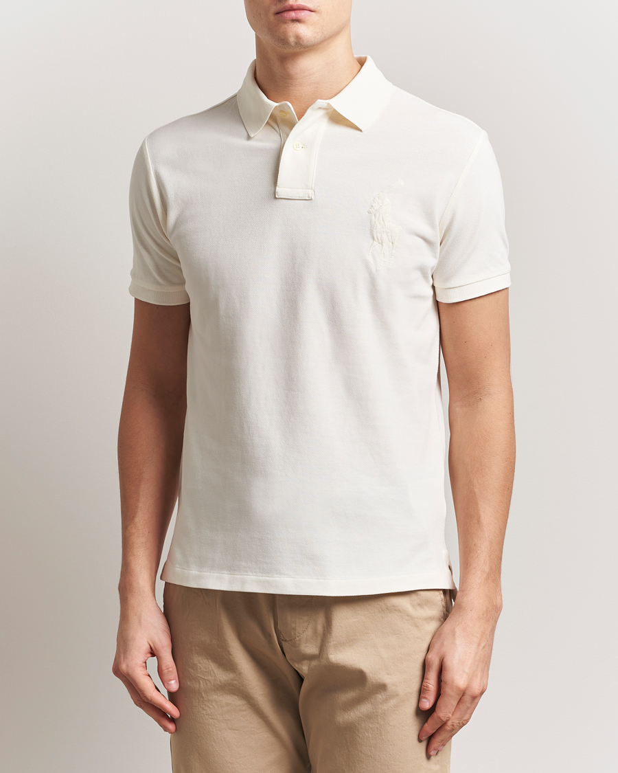 Herr | Pikéer | Polo Ralph Lauren | Custom Slim Fit Mesh Polo Clubhouse Cream