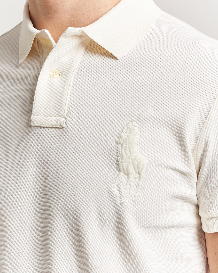 Herr | Pikéer | Polo Ralph Lauren | Custom Slim Fit Mesh Polo Clubhouse Cream
