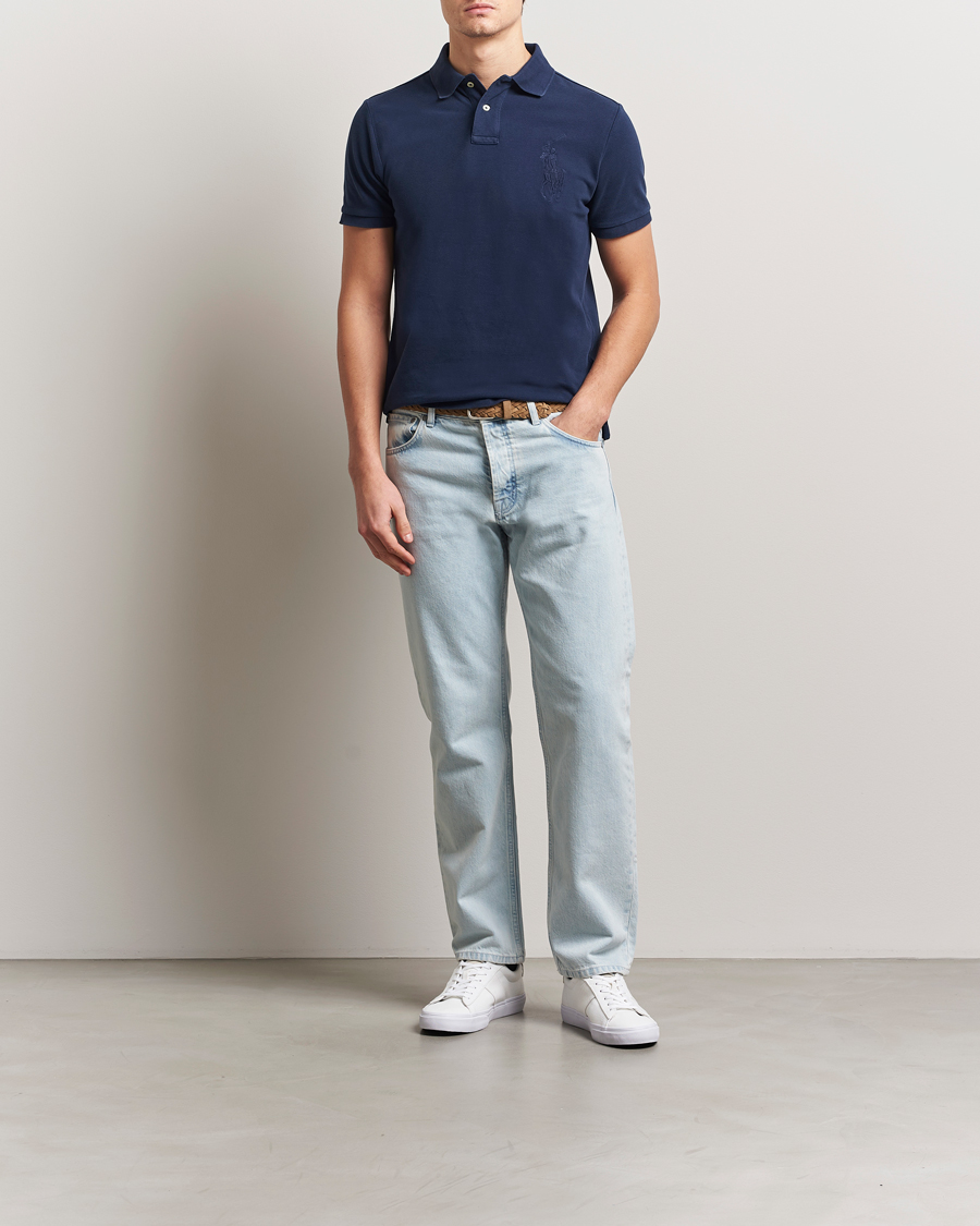 Herr | Pikéer | Polo Ralph Lauren | Custom Slim Fit Mesh Polo Cruise Navy