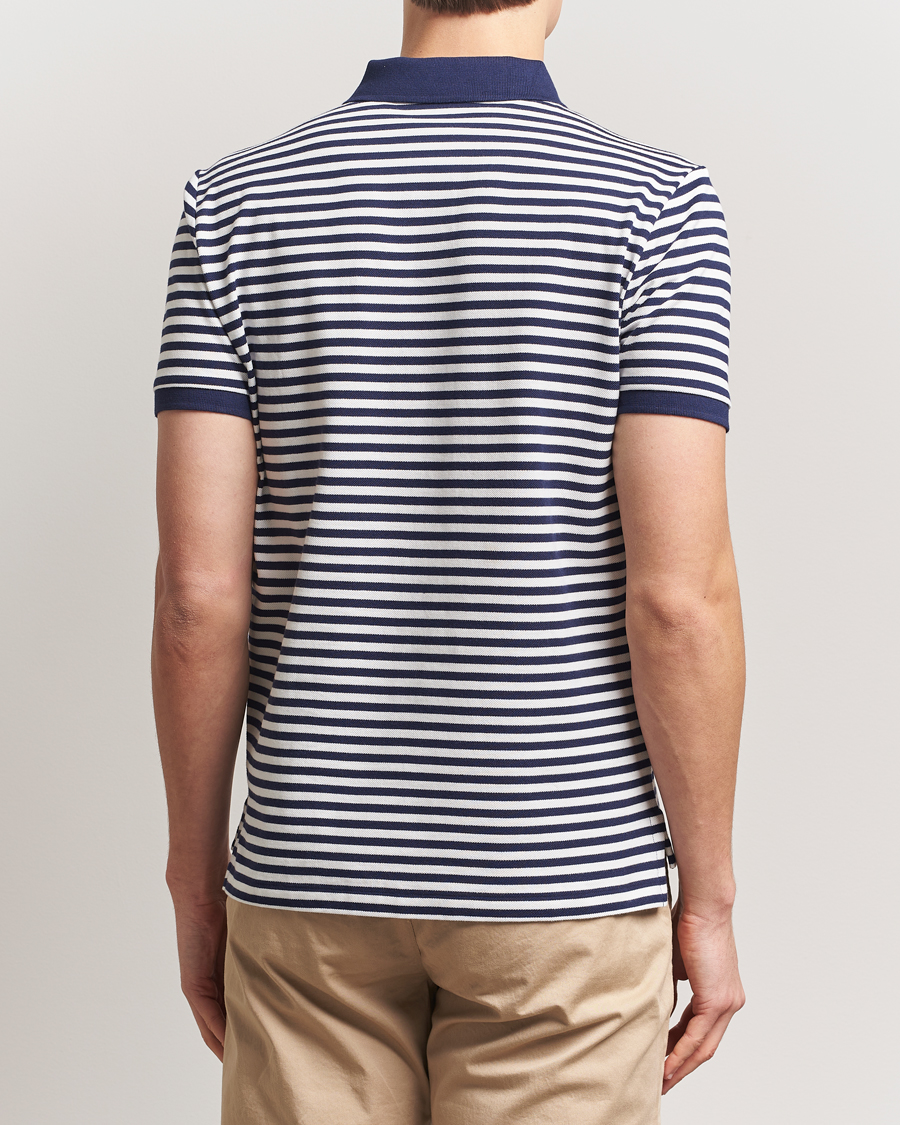 Herr | Pikéer | Polo Ralph Lauren | Custom Slim Fit Striped Polo Deckwash White/Navy
