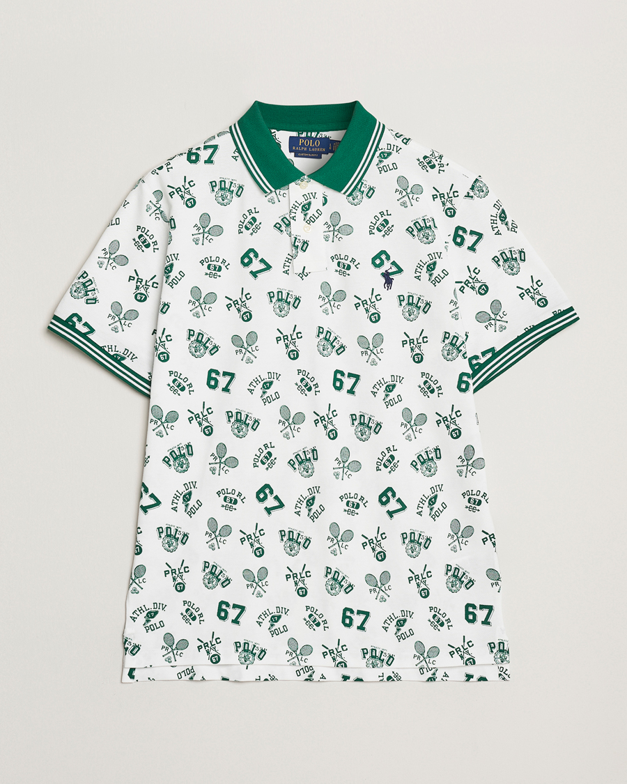 Herr | Pikéer | Polo Ralph Lauren | Printed Mesh Polo Toss White