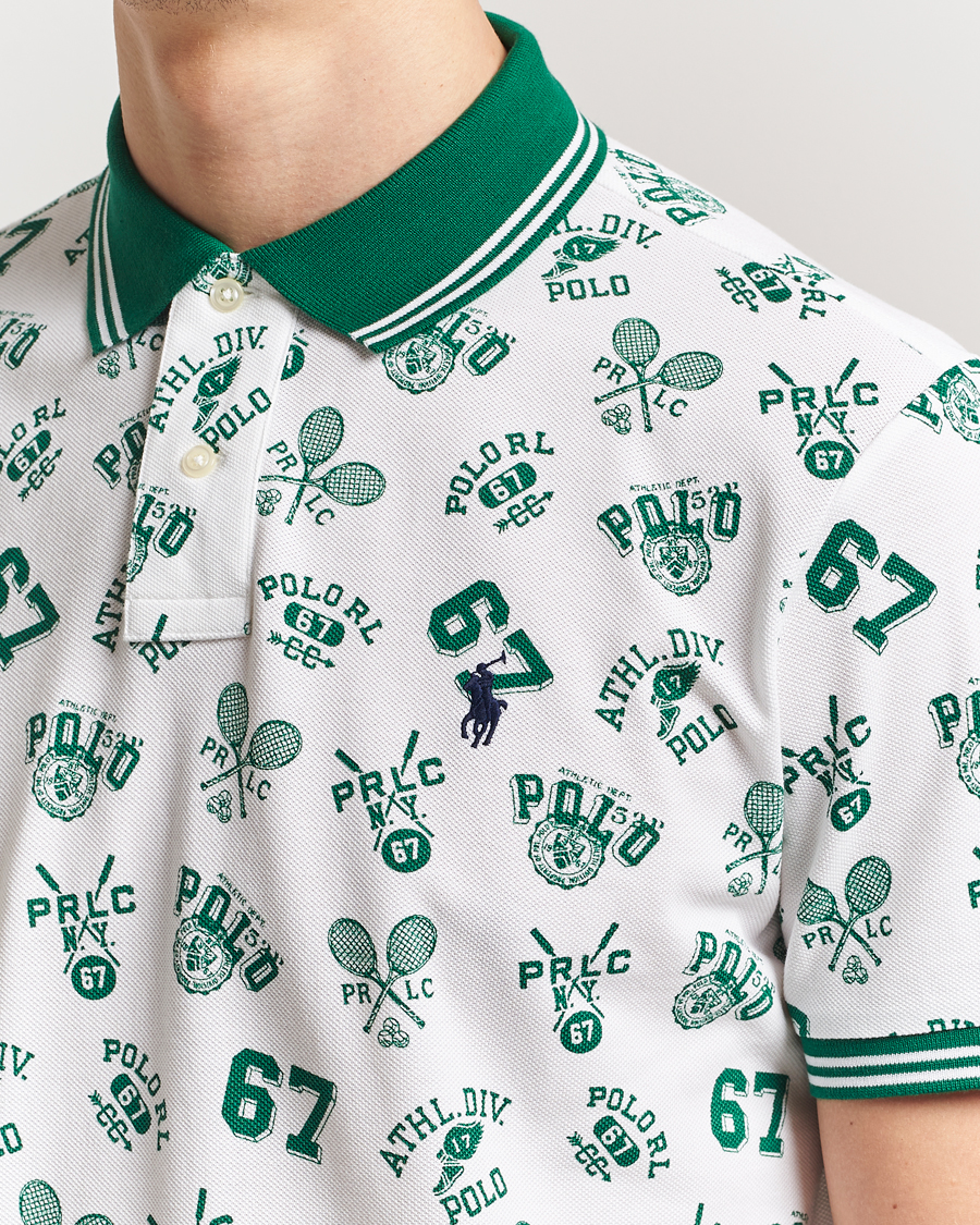 Herr | Pikéer | Polo Ralph Lauren | Printed Mesh Polo Toss White