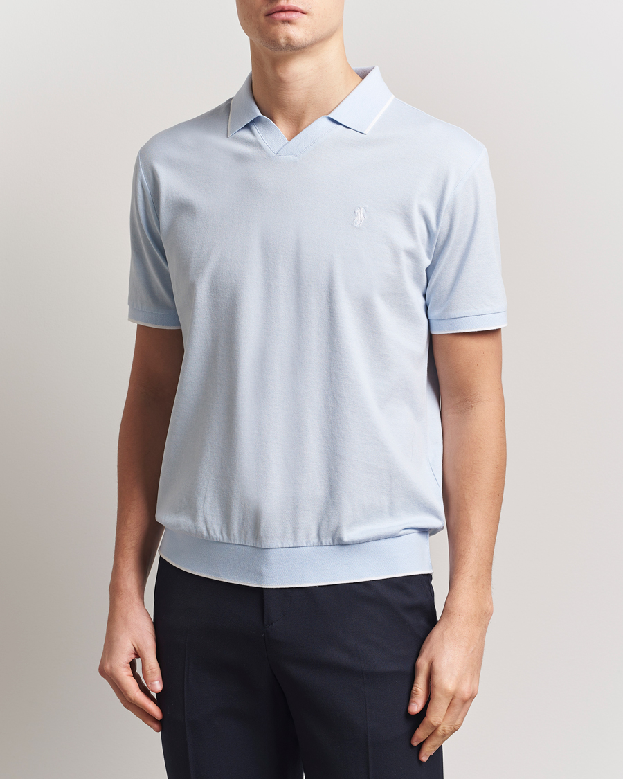 Herr | Pikéer | Polo Ralph Lauren | Johnny Jaquard Knitted Polo Office Blue