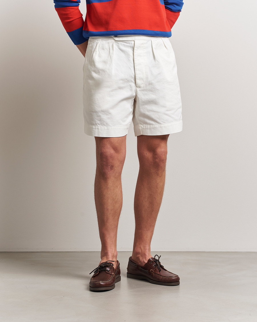 Herr | Shorts | Polo Ralph Lauren | Rustic Twill Pleated Shorts Deckwash White