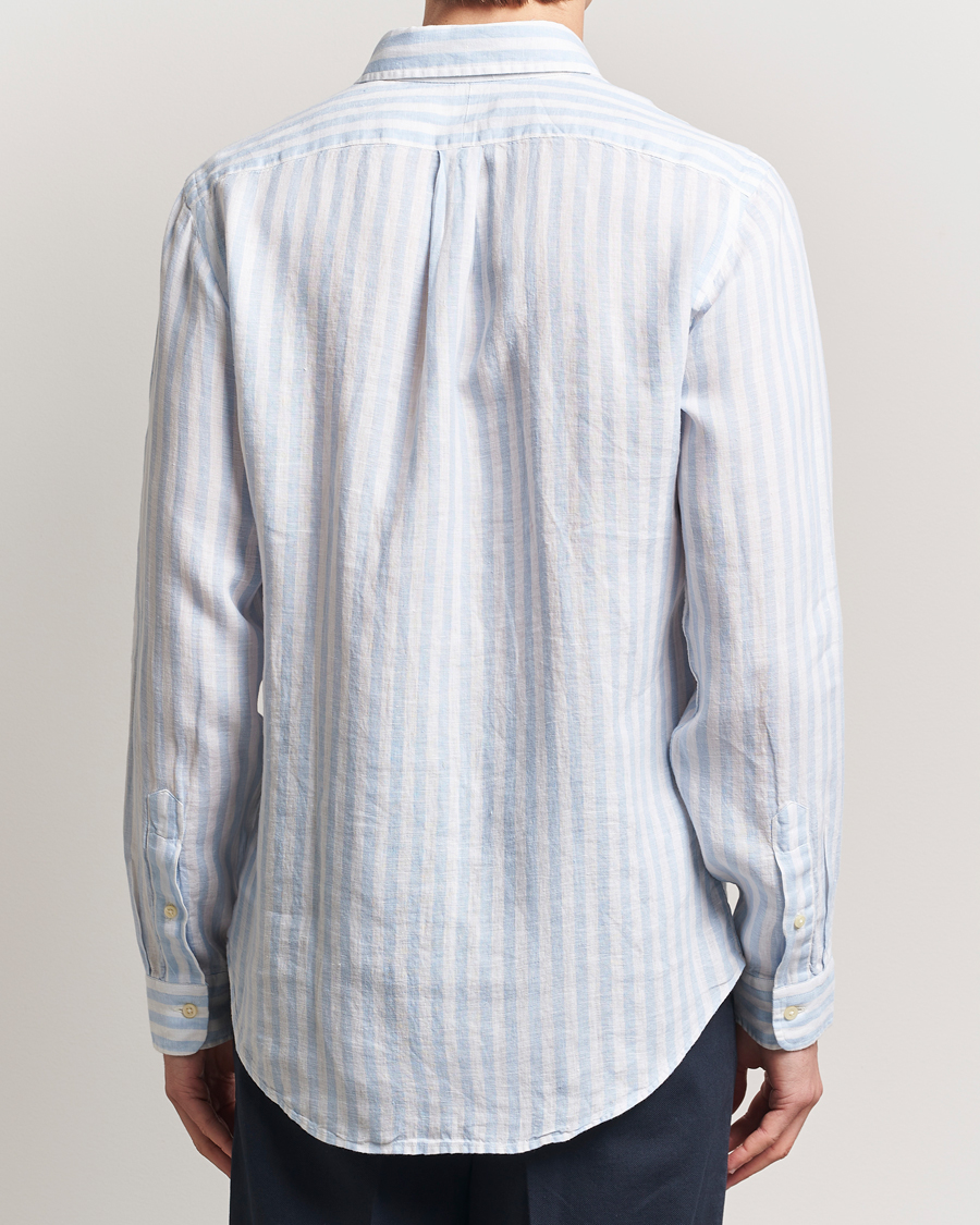 Herr | Skjortor | Polo Ralph Lauren | Custom Fit Striped Linen Shirt Office Blue/White