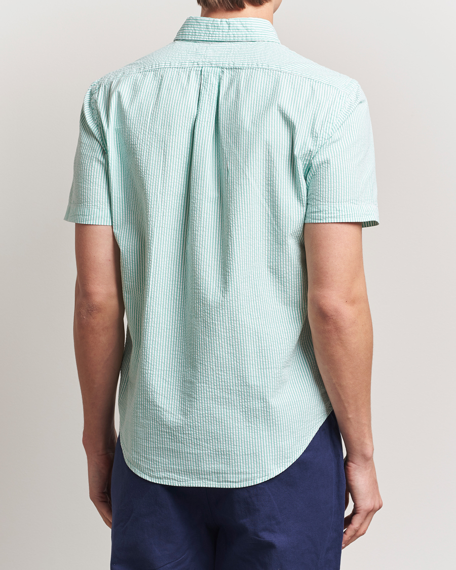 Herr | Skjortor | Polo Ralph Lauren | Seersucker Short Sleeve Striped Shirt Green/White