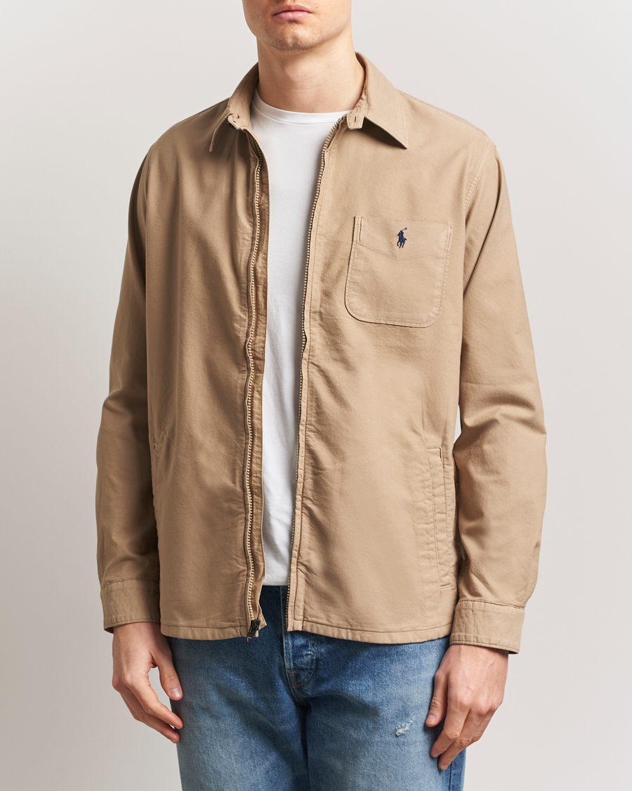 Herr | Skjortor | Polo Ralph Lauren | Full Zip Overshirt Surrey Tan