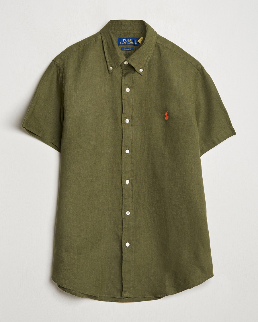 Herr | Skjortor | Polo Ralph Lauren | Short Sleeve Linen Shirt New Olive