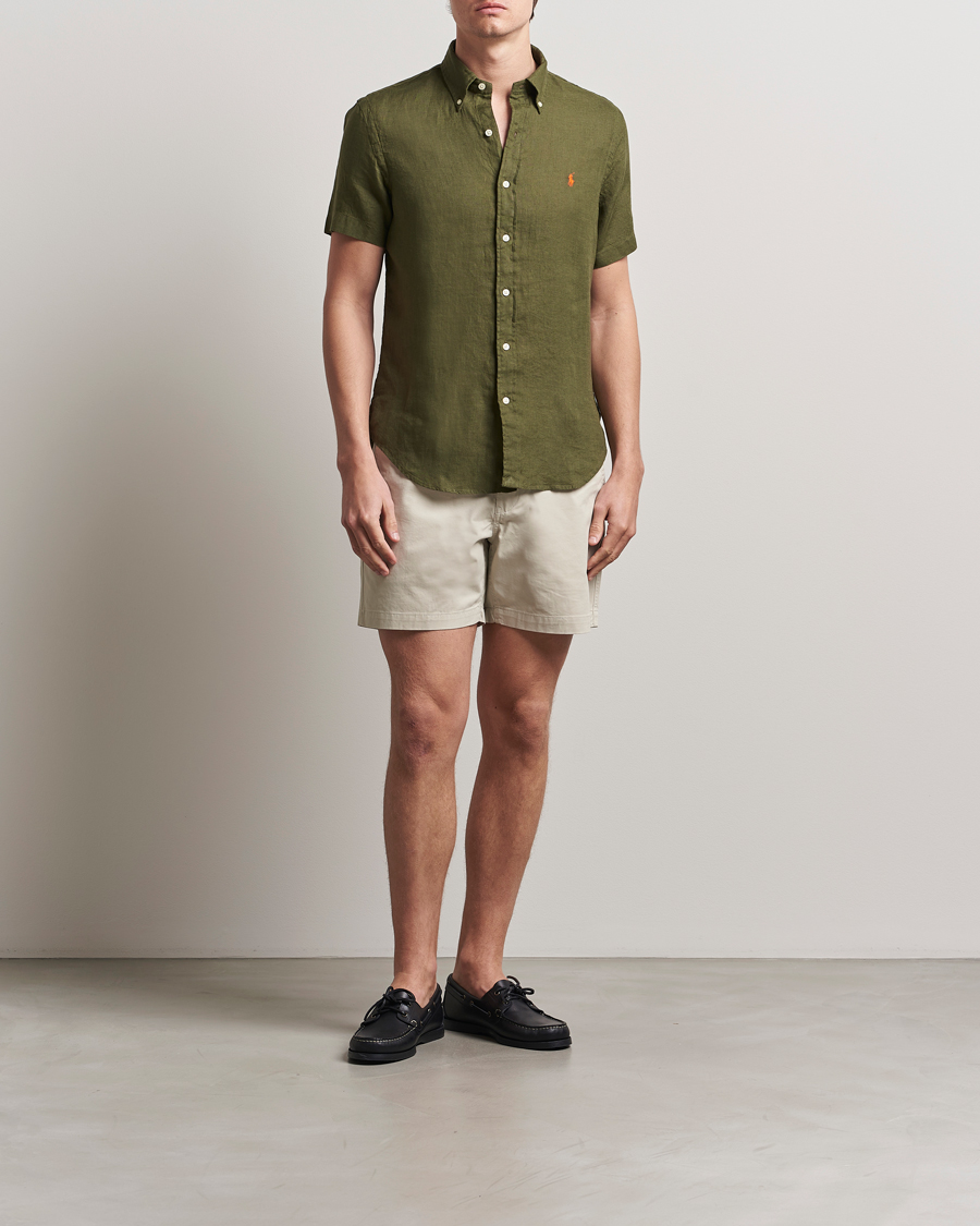 Herr | Skjortor | Polo Ralph Lauren | Short Sleeve Linen Shirt New Olive