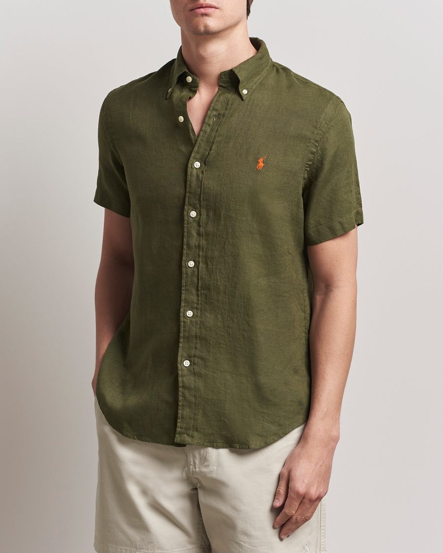 Herr | Skjortor | Polo Ralph Lauren | Short Sleeve Linen Shirt New Olive
