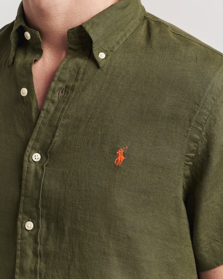 Herr | Skjortor | Polo Ralph Lauren | Short Sleeve Linen Shirt New Olive
